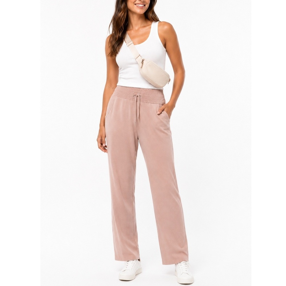 Chicos Zenergy Luxe Tapered Leg Ankle Pant Rose Smoke Pink Cashmere Blend 0R NEW